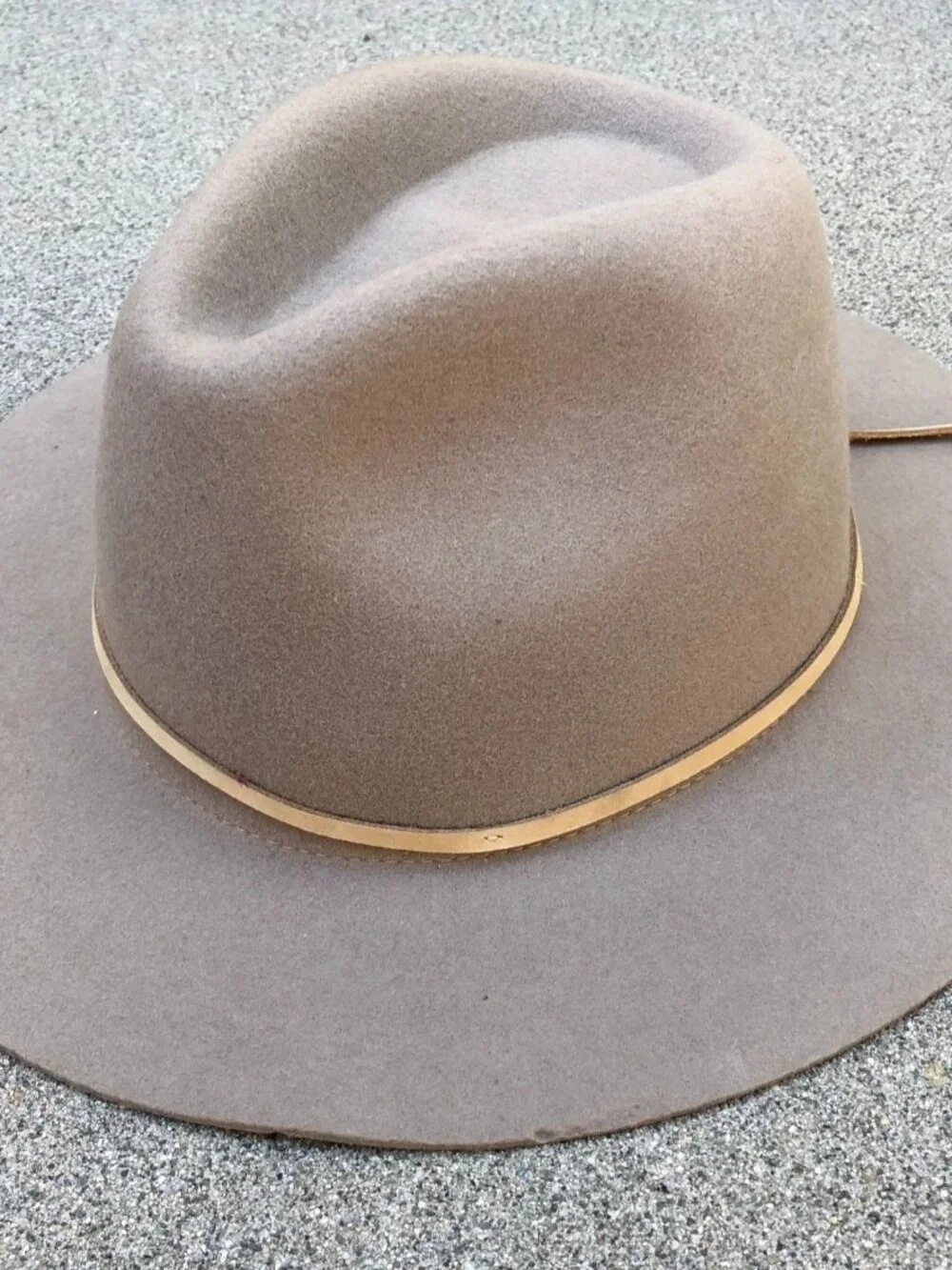 BRIXTON MFG CO 100% Wool Fedora Hat Womens 7 SMALL Beige Felt Cap Wide Brim
